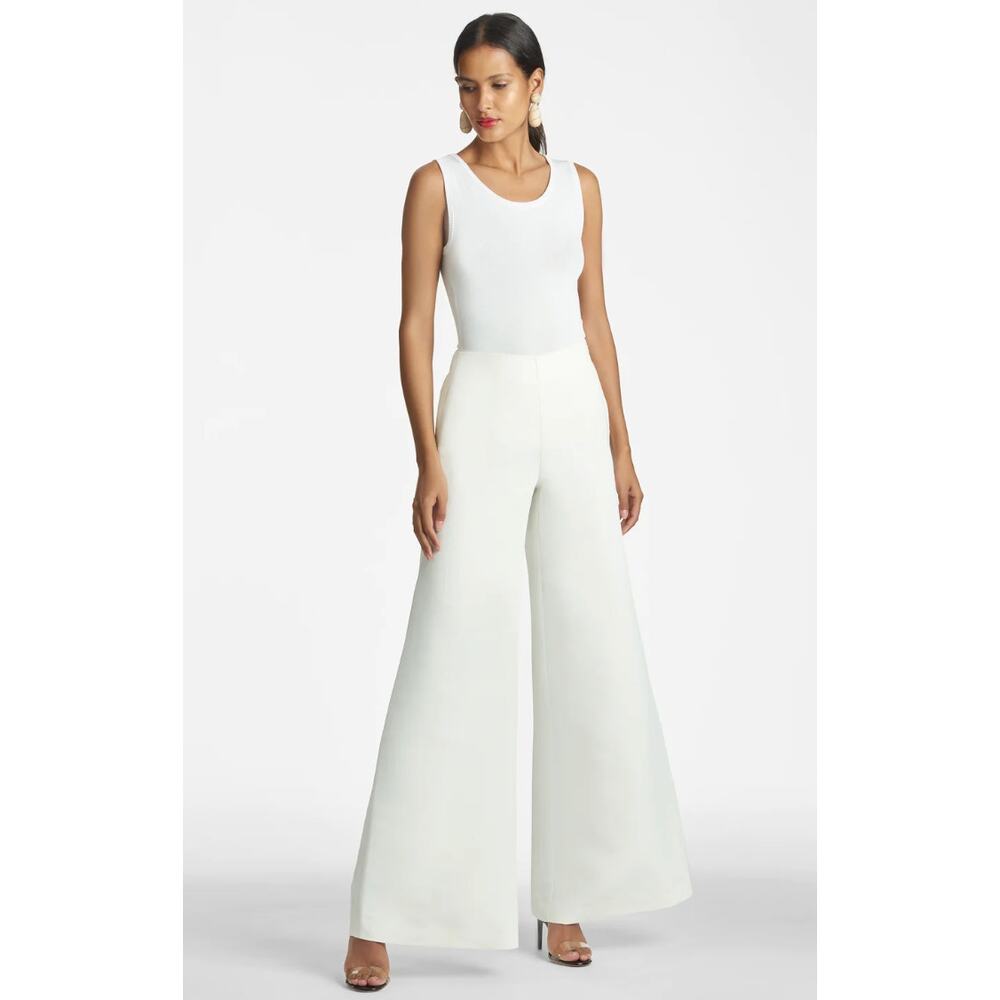 Sachin & Babi Lana Pants 8 Ivory Wide Leg Faille Bridal Wedding